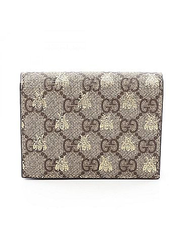 Gucci Gucci GG Supreme Bee Bi-fold Wallet, Leather, Women's, Beige/Gold Tone, 508757 (view 1)