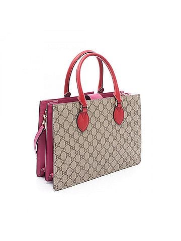 Gucci Gucci GG Supreme 2-Way Handbag, Coated Canvas and Leather, Women's, Beige, Brown, Multicolor, 409531 (view 2)