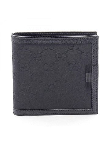 Gucci Gucci GG Canvas Bi-fold Wallet, Leather and Nylon Canvas, Men's, Black, 150413 (view 1)