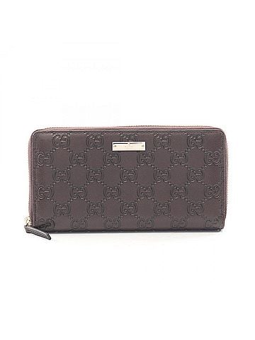 Gucci Gucci GG Canvas Round Zip Wallet, Leather, Women's, Brown, 307980 (view 1)