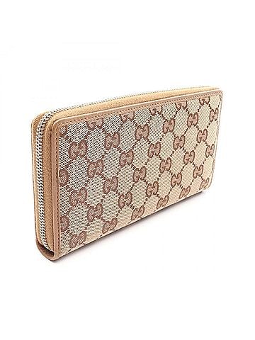 Gucci Gucci GG Canvas Round Zip Wallet, Leather and Canvas, Women's, Beige/Brown, 224246 (view 2)