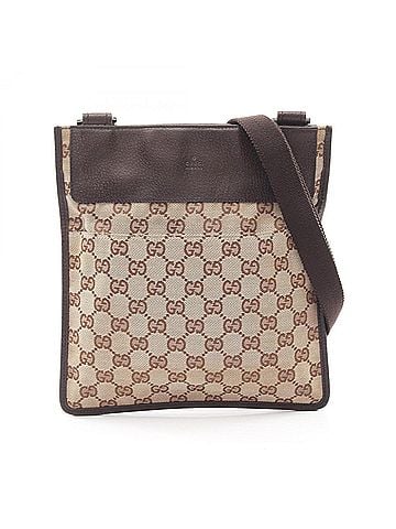 Gucci Gucci GG Canvas Shoulder Bag/Handbag, and Leather, Women's, Beige/Brown, 27639 (view 1)