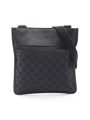 Gucci Gucci GG Canvas Shoulder Bag Handbag Leather Women's Black 27639 (view 1)
