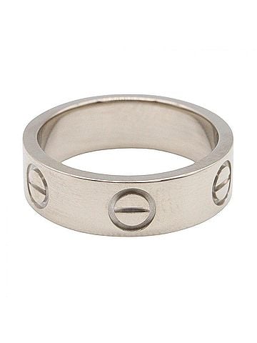 Cartier Cartier Love Ring, 18K White Gold (18KWG), Women's, Silver Tone, B4084700 (view 2)