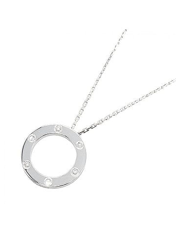 Cartier Cartier Love Circle 3PD Necklace, 18K White Gold (18KWG), Diamond, Women's, Silver/Clear Tone (view 1)