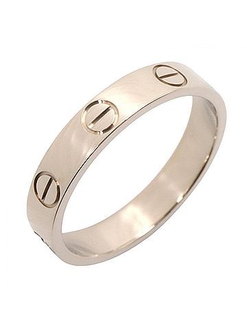 Cartier Cartier Mini Love Ring, 18K White Gold (18KWG), Women's, Silver Tone, B4085100 (view 1)