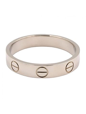 Cartier Cartier Mini Love Ring, 18K White Gold (18KWG), Women's, Silver Tone, B4085100 (view 2)