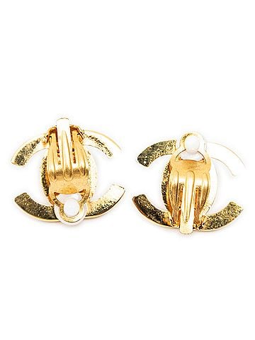 Chanel CC Turn Lock Clip On Earrings (view 2)