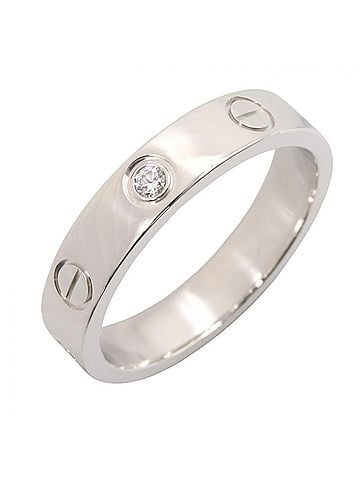 Cartier Cartier Mini Love Ring 1PD Ring, Jewelry, 18K White Gold (18KWG), Diamond, Women's, Silver Tone, Clear B4050500 (view 1)