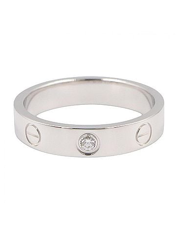 Cartier Cartier Mini Love Ring 1PD Ring, Jewelry, 18K White Gold (18KWG), Diamond, Women's, Silver Tone, Clear B4050500 (view 2)