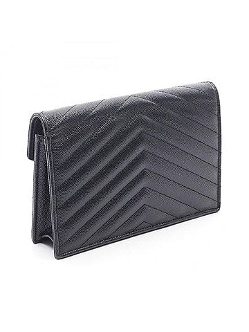 Yves Saint Laurent Yves Saint Laurent Saint Laurent Paris Cassandra Envelope Shoulder Bag/Handbag, Leather, Women's, Black, 742920BOW01 (view 2)