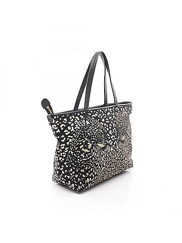 Salvatore Ferragamo Salvatore Ferragamo Gancini Leopard Print Tote Bag/Handbag, Nylon &amp; Leather, Women's, Black, Ivory, Beige, 21E188 (view 2)