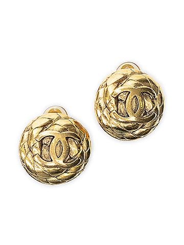 Chanel CC Quilted Round Clip On Earrings (view 1)