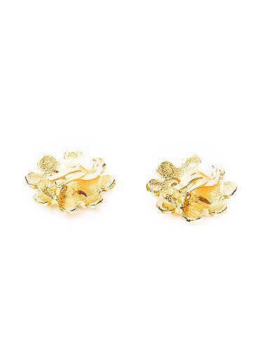 Chanel CC Floral Clip On Earrings (view 2)