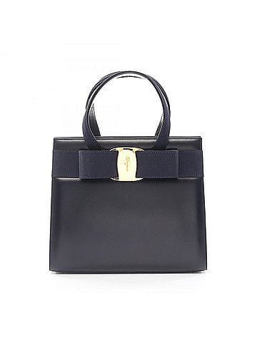 Salvatore Ferragamo Salvatore Ferragamo Vara Ribbon Handbag, Leather, Women's, Navy, 21 4178 (view 1)