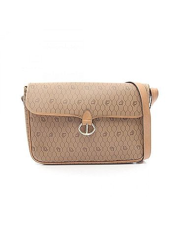 Christian Dior Christian Dior Honeycomb Pattern Shoulder Bag/Handbag, Coated Canvas and Leather, Women's, Beige/Brown (view 1)