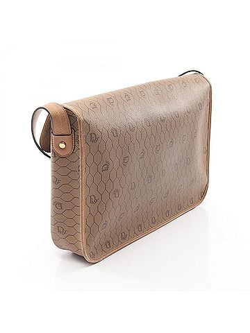 Christian Dior Christian Dior Honeycomb Pattern Shoulder Bag/Handbag, Coated Canvas and Leather, Women's, Beige/Brown (view 2)