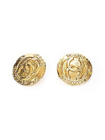 Chanel CC Round Medal Clip On Earrings (view 1)