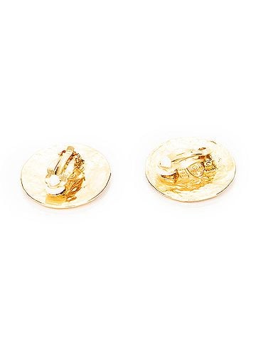 Chanel CC Round Medal Clip On Earrings (view 2)