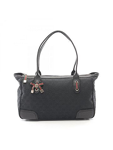 Gucci Gucci Princy GG Canvas Sherry Line Tote Bag Handbag Leather Women's Black 177052 (view 1)