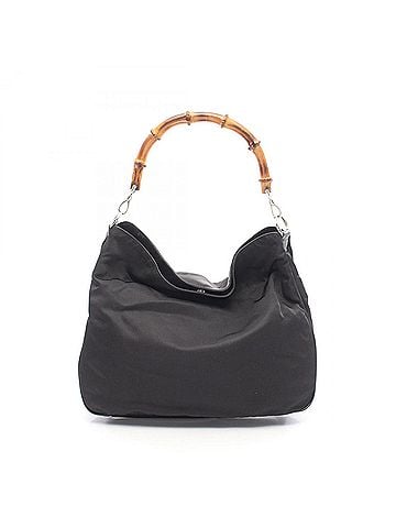 Gucci Gucci Bamboo Shoulder Bag/Handbag, Canvas and Leather, Women's, Black, 001 1998 1577 (view 1)