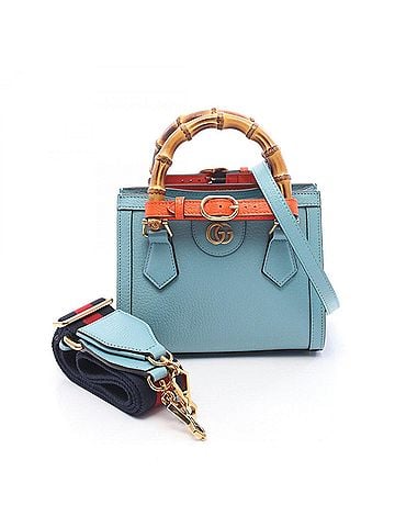 Gucci Gucci Diana Mini Bamboo 2-Way Tote Bag/Handbag, Leather, Women's, Blue, 702732 (view 1)