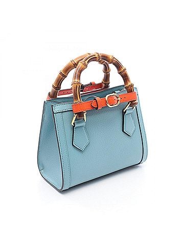 Gucci Gucci Diana Mini Bamboo 2-Way Tote Bag/Handbag, Leather, Women's, Blue, 702732 (view 2)