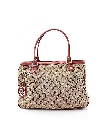 Gucci Gucci Sukey Tote Bag Handbag, Canvas and Leather, Women's, Beige, Brown, Bordeaux, Item Number 296835 (view 1)