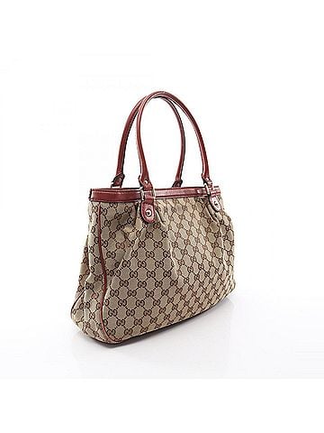 Gucci Gucci Sukey Tote Bag Handbag, Canvas and Leather, Women's, Beige, Brown, Bordeaux, Item Number 296835 (view 2)