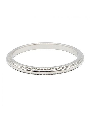 Tiffany & Co. Tiffany &amp; Co. Milgrain Ring, Platinum 950, Men's/Women's, Silver Tone (view 2)
