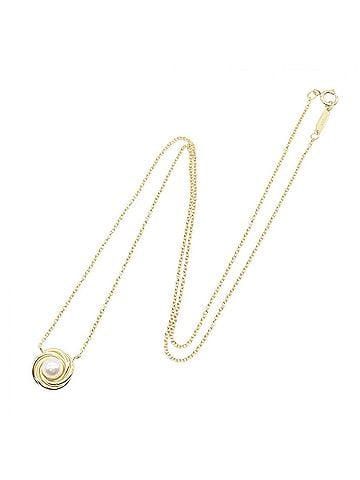 Tiffany & Co. Tiffany &amp; Co. Twist Circle Pearl Necklace, 18K (Yellow Gold), Pearl, Women's, Gold/White Tones (view 2)