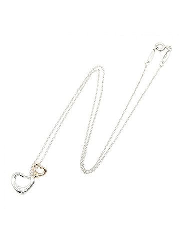 Tiffany & Co. Tiffany &amp; Co. Double Open Heart Necklace, 18K Pink Gold (PG) and Sterling Silver 925, Women's, Tone, Tone (view 2)
