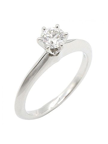 Tiffany & Co. Tiffany &amp; Co. Solitaire Ring, Platinum (Pt950), Diamond, Women's, Silver/Clear Tone (view 1)