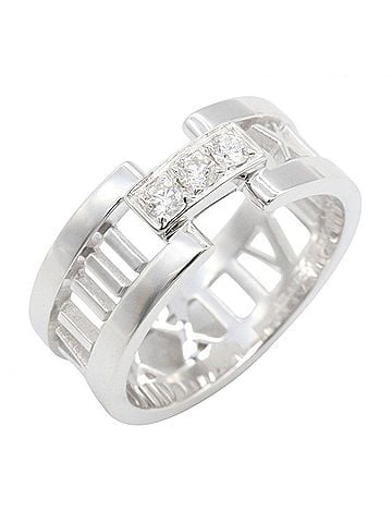 Tiffany & Co. Tiffany &amp; Co. Atlas Ring, Diamond 18K White Gold (18KWG), Women's Silver Tone, Clear Tone (view 1)