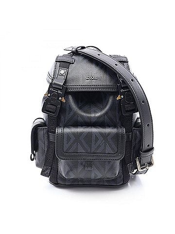 Christian Dior Christian Dior Dior Hit the Road Mini CD Diamond Backpack Shoulder Bag Handbag Coated Canvas Leather Men's Women's Black 2HTWS018CDP (view 1)