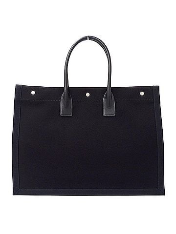 Saint Laurent Saint Laurent handbag, women's brand tote bag, Rive Gauche, large canvas, black, with logo. (view 2)