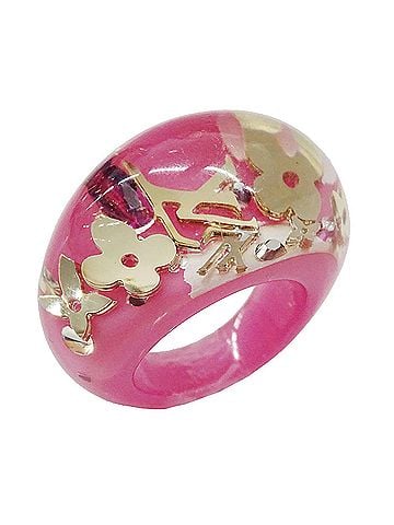Louis Vuitton Louis Vuitton LOUIS VUITTON Ring for Women, Brand Name Ring, Resin, Bague Inclusion, Pink, Accessory (view 1)