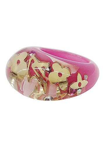 Louis Vuitton Louis Vuitton LOUIS VUITTON Ring for Women, Brand Name Ring, Resin, Bague Inclusion, Pink, Accessory (view 2)