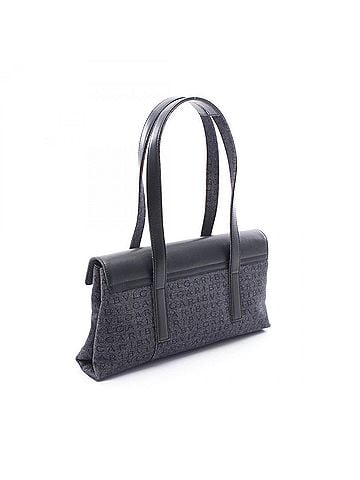 Bvlgari Bulgari BVLGARI Logo Mania Shoulder Bag Handbag Denim Leather Women's Navy Black (view 2)