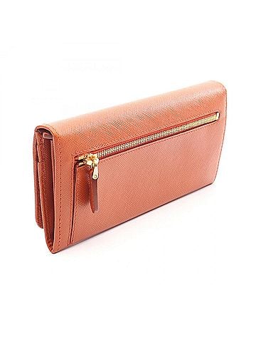 Prada Prada PRADA Bi-fold Long Wallet, Saffiano Leather, Women's, Brown (view 2)
