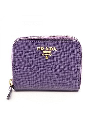 Prada Prada wallet/coin purse, leather, women's, purple. (view 1)
