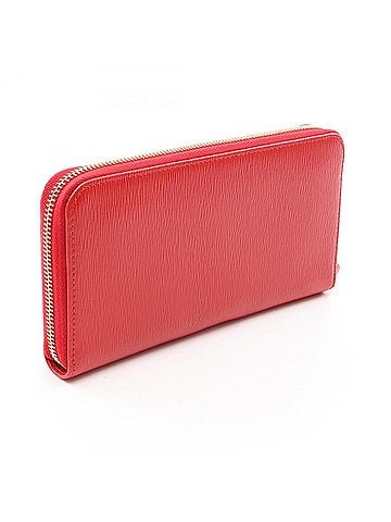 Prada Prada PRADA Round Long Wallet, Saffiano Leather, Women's, Red, 1MF175 (view 2)