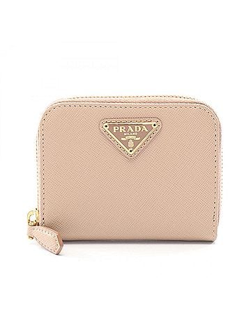 Prada Prada PRADA Round Zip Wallet/Coin Purse, Saffiano Leather, Women's, Pink, 1MM268 (view 1)