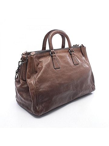 Prada Prada metal logo gradient 2-way tote bag/handbag, leather, women's, brown. (view 2)