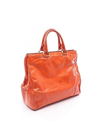 Prada Prada PRADA Metal Logo 2-Way Tote Bag Handbag Leather Women's Orange (view 2)