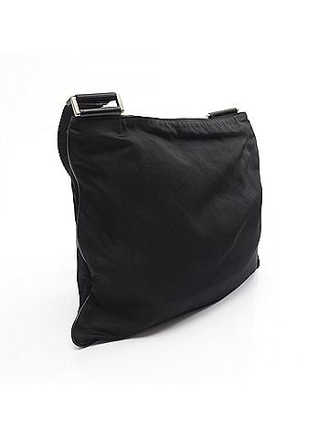 Prada Prada Triangle Logo Shoulder Bag/Handbag, Nylon and Leather, Women's, Black (view 2)