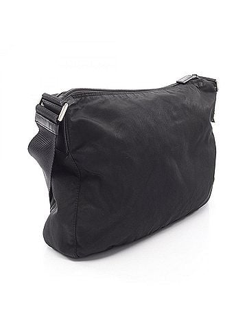 Prada Prada Triangle Logo Shoulder Bag/Handbag, Nylon and Leather, Women's, Black (view 2)