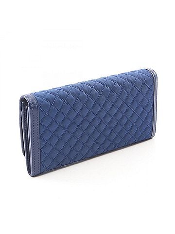 Prada Prada quilted bi-fold long wallet, nylon and leather, women's, blue. (view 2)