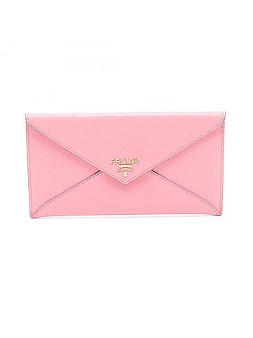 Prada Prada Envelope Bi-fold Long Wallet, Leather, Women's, Pink (view 1)