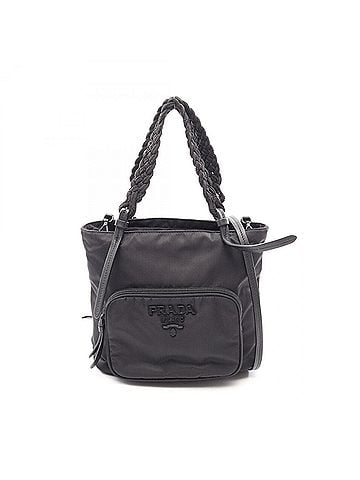 Prada Prada TESSUTO+PASSAMA 2-Way Handbag, Nylon, Women's, Black, 1BA207 (view 1)